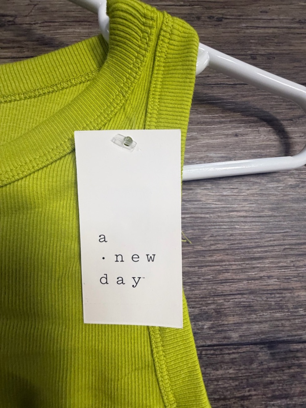a new day Neon Lime Ribbed Tank Top - Picture 3 of 3